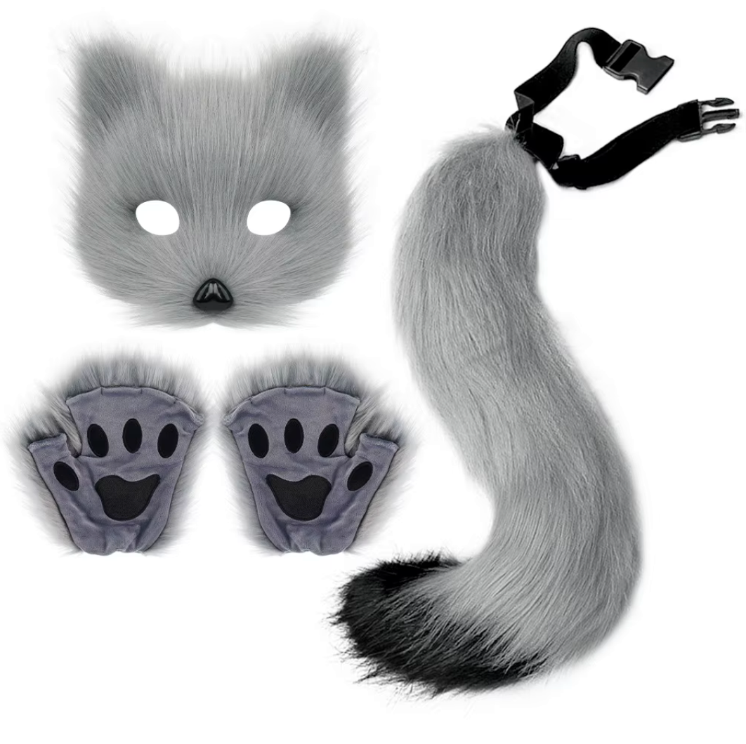 Face, Paw, and Tail Therian Anime Cosplay Bundle